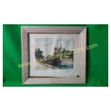 Watercolor Paris Notre Dame In White Wooden