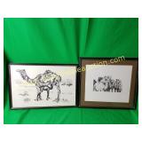 (2) LE "First Drink" & Smiling Camels Etchings