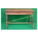 Antique Project-Piece Wooden Table w/ Twisted Legs