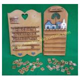 (2) Wooden Calendars Wall Decor