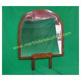 Large Wooden Beveled Mirror