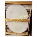 Vintage Oval White Marble Top