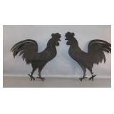 Metal Rooster-Shaped Silhouettes and Wall Hangings