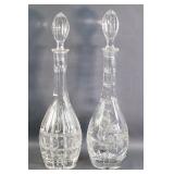 (2) Elegant Tall Cut Crystal Decanters