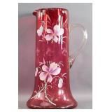 Victorian Cranberry Glass Water Pitcher