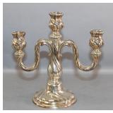 Silver-Plate Three-Arm Candelabra