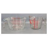 Pyrex Glass Measuring Cups with Red Markings