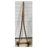 Wooden Two-Wheel Hand Roller