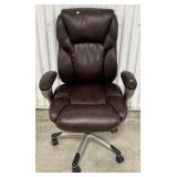Brown Faux Leather Office Chair