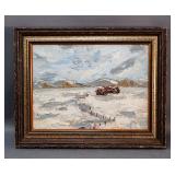 Oil on cnvas -- Snowy Mountains