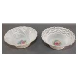 (2) Finely Reticulated Decorative Porcelain Bowls