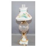 Table Lamp with Frosted and Painted Glass