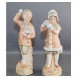 Pair of Bisque Porcelain Figurines
