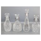 (4) Cut Glass Decanters