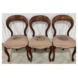 (3) Victorian Mahogany Balloon-Back Chairs