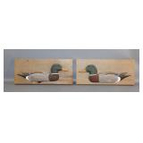 Frank Schenk Hand-Carved Wood Mallard Duck Plaques