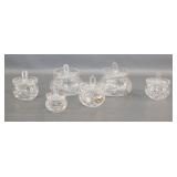 Cut Crystal Condiment Jars with Lids