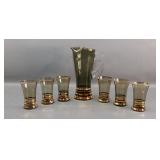 MCM Smoky Glass Water Set