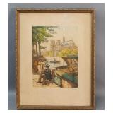 Etching Depicting Notre Dame