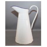 Vintage White Enamel Water Pitcher