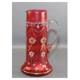 Victorian Cranberry Glass Pitcher