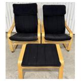 Ikea Armchairs and Ottoman