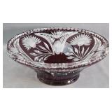 Amethyst Cut Overlay Crystal Bowl