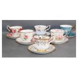 Six Royal Albert Teacups with Saucers