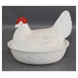 Westmoreland Glass Co. Milk Glass Hen on Nest