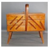 Wooden Cantilever Sewing Box