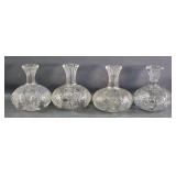 (4) Cut Glass Water Carafes