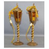 Pair of Brass 'Buffet' or Table Lanterns