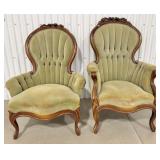 Victorian-Style Lady and Gentleman Chairs