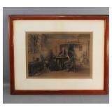 Framed Etching by Leopold Lowenstam