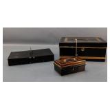 Three Enameled Metal Boxes