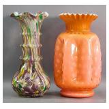 (2) Art Glass Vases