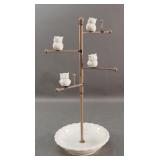 Hosley White Ceramic 'Owl' Jewelry Stand