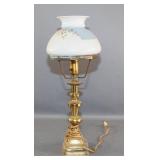 Brass Lamp with Glass Shade