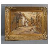 Oil on Board Painting of Rural Landscape