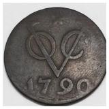 1790 VOC 1 Duit Utrecht Coin Netherlands Coin 1790 VOC 1 Duit Utrecht Coin Netherlands Coin