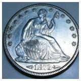 1873 Seated Liberty Half Dollar AU/BU