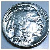 1936 Buffalo Nickel AU/BU