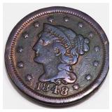 1848 Braided Hair Large Cent High Grade