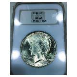 1923 Peace Silver Dollar NGC MS63 Fatty Holder