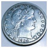 1914-D Barber Quarter High Grade