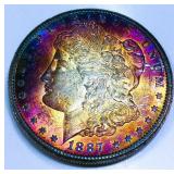 1887-S Morgan Silver Dollar Gem Uncirculated Toned