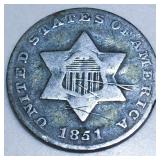 1851 Three Cent Silver