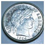 1914-D Barber Dime Uncirculated
