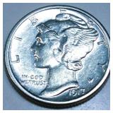 1917-S Mercury Silver Dime Uncirculated