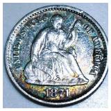 1871 Seated Liberty Half Dime High Grade